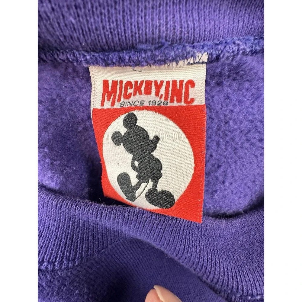 Vintage 90s Mickey Inc Sweatshirt Womens 2XL Minnie Mouse Double Sided Purple